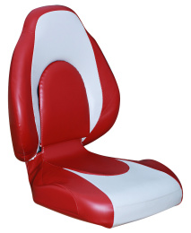 Сиденье Racing складная спинка, серое с красным (10253857)